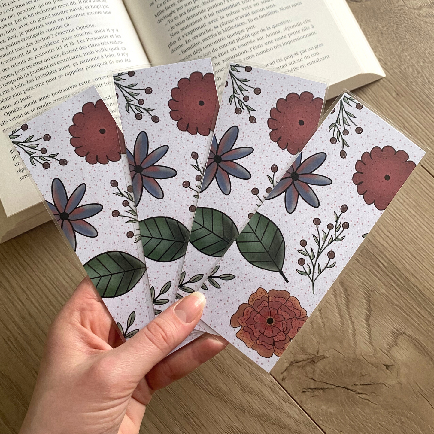 Marque-page "Fleurs d'hiver"