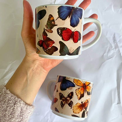 DUO DE MUGS : "Nuée de papillons"