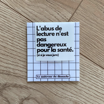 Marque-pages aimanté "L'abus de lecture"